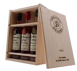produkt Armagnac Delord 3×0,2l 40% Dřevěný box