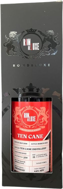 produkt Rom De Luxe Ten Cane 13y 0,7l 64% L.E. / Rok lahvování 2022