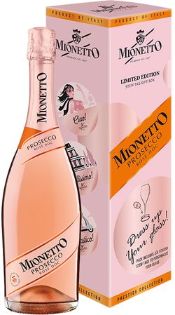 produkt Mionetto Prosecco Rosé DOC - rozetky, dárkové balení 0.75l