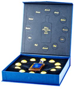 produkt Blue Mauritius Gold Rum Pralines 100 g, Blue Mauritius Gold 40% 0,05L
